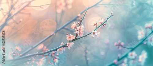 Ethereal Spring Blossoms: Pastel Color Palette with Copy Space, High-Quality Photography © abangaboy