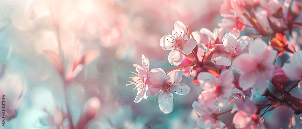 Serene Spring Blossoms in Soft Pastel Hues with Copy Space - High Quality Photography