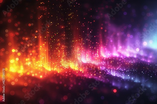 Featuring a  rainbow colored abstract and abstract pixelated abstract pattern in the background photo