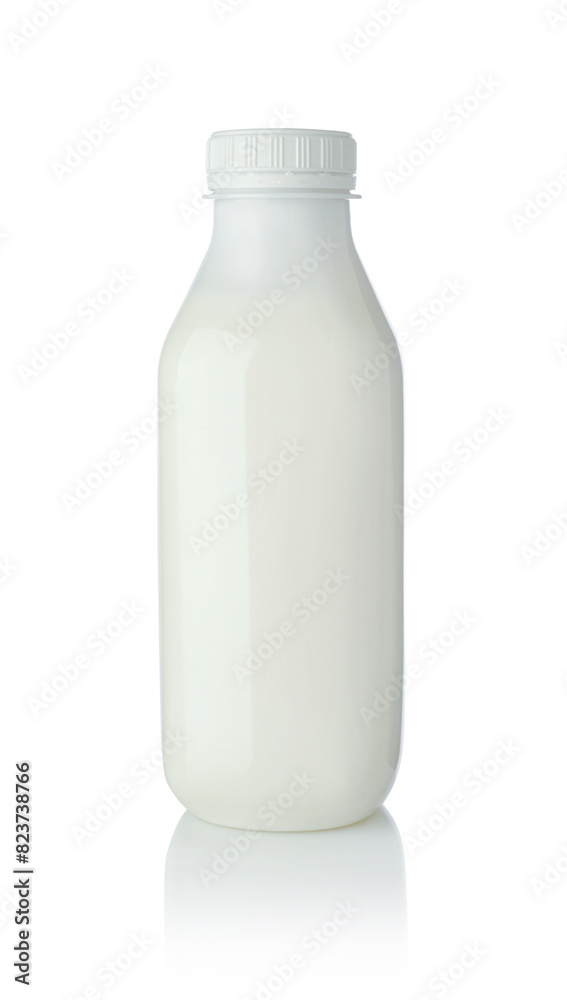 Plastic bottle of milk kefir isolated. Plastic bottle of milk kefir isolated.