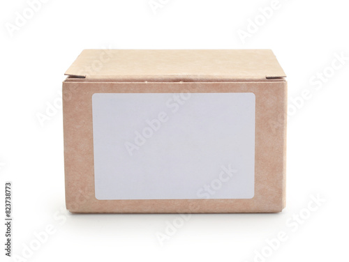 The cardboard box isolated on white.