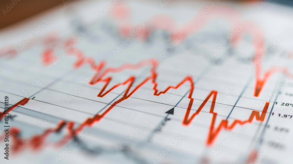 Multiple downwardtrending lines on a graph, isolated on white background, economic downturn, stock photo, clean design Multiple downwardtrending lines on a graph, isolated on white background, economic downturn, stock photo, clean design