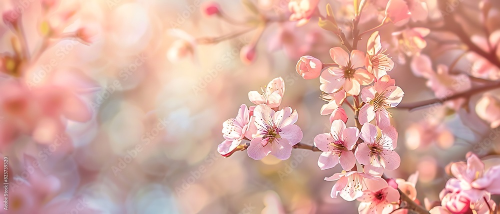 Serene Spring Beauty in Pastel Hues with Ample Copy Space - High Quality Photography