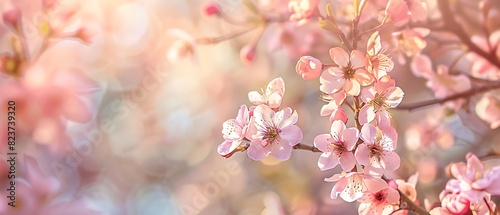 Serene Spring Beauty in Pastel Hues with Ample Copy Space - High Quality Photography