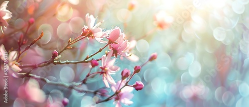 Serene Spring Blossoms in Pastel Hues with Copy Space - High Quality Photography