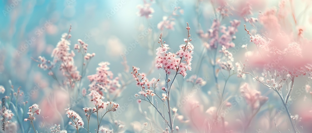 Serene Spring Blossoms in Pastel Tones with Copy Space - High Quality Photography