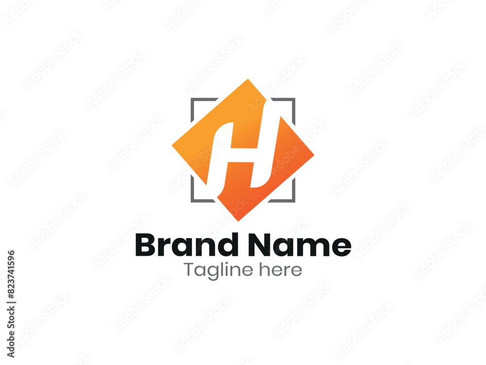Modern rectangle Letter H logo/icon design with gradient color Modern rectangle Letter H logo/icon design with gradient color