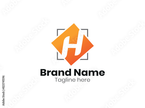 Modern rectangle Letter H logo/icon design with gradient color Free Download Modern rectangle Letter H logo/icon design with gradient color - GFXLoad