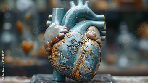 Crosssectional cardiology view of heart highlighting the myocardial layers and ventricular structure