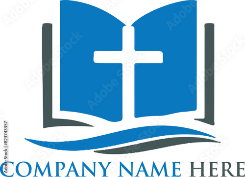 bible christ church  book sun logo