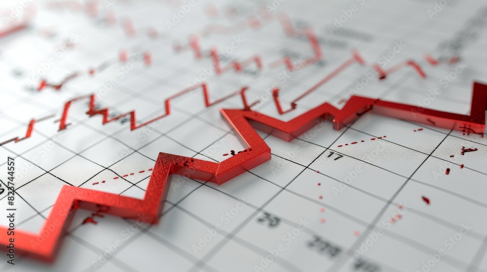 Line graph with a red downwardpointing arrow, isolated on white background, financial decline concept, highresolution stock photo Line graph with a red downwardpointing arrow, isolated on white background, financial decline concept, highresolution stock photo