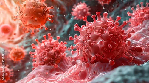 Dermatology illustration of skin cancer types including basal cell carcinoma squamous cell carcinoma melanoma photo