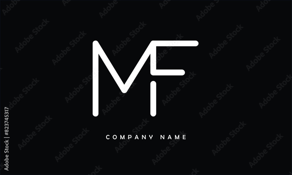 MF, FM, M, F Abstract Letters Logo Monogram MF, FM, M, F Abstract Letters Logo Monogram