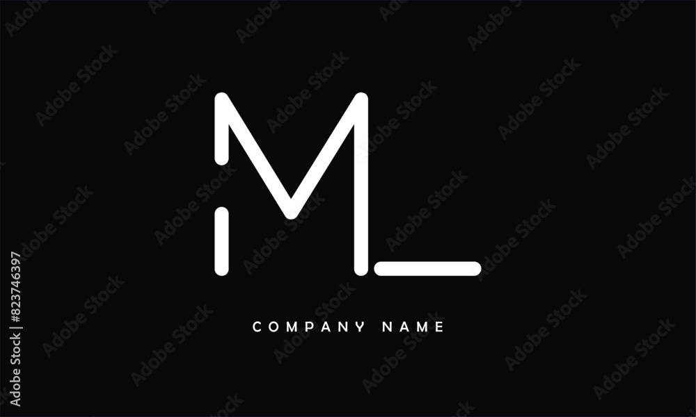 ML, LM, M, L Abstract Letters Logo Monogram ML, LM, M, L Abstract Letters Logo Monogram