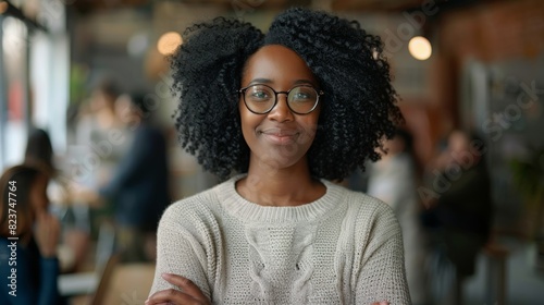 A Cheerful Woman in Casual Style