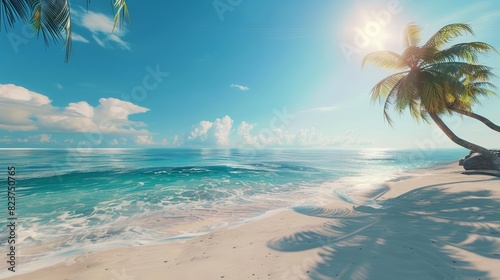 Create a photorealistic beach scene