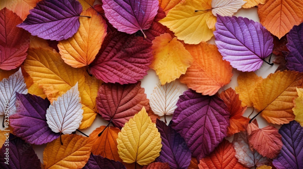 A bunch of vibrant autumn color mulberry leaves A bunch of vibrant autumn color mulberry leaves