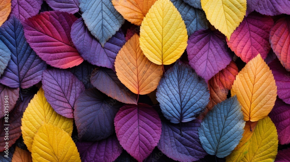 A bunch of vibrant autumn color mulberry leaves A bunch of vibrant autumn color mulberry leaves