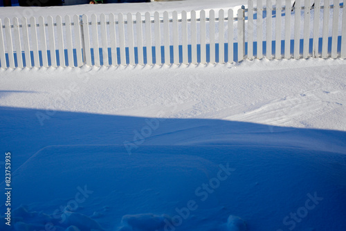  fence on the white snow