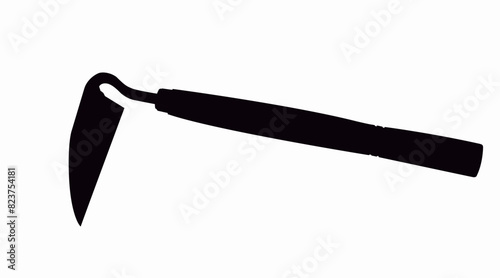 Vector Isolated Illustration of a Weeding Hoe Silhouette