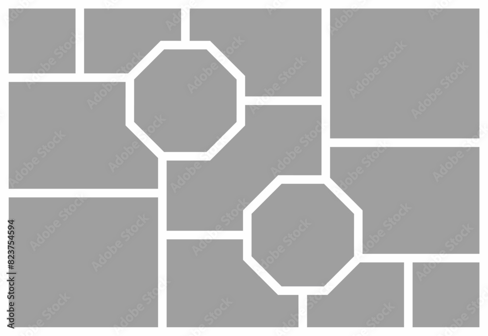 Pictures or photos frame collage. comics page grid layout abstract photo frames and digital photo wall template Pictures or photos frame collage. comics page grid layout abstract photo frames and digital photo wall template