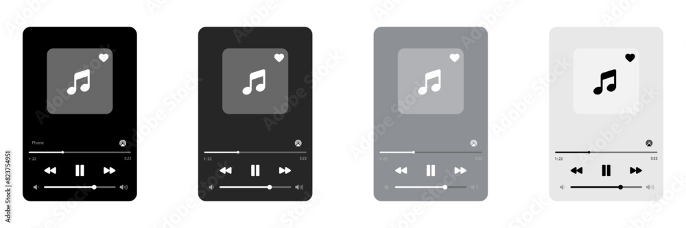 Media player. Mobile music player vector icon illustration flat design. Media player. Mobile music player vector icon illustration flat design.