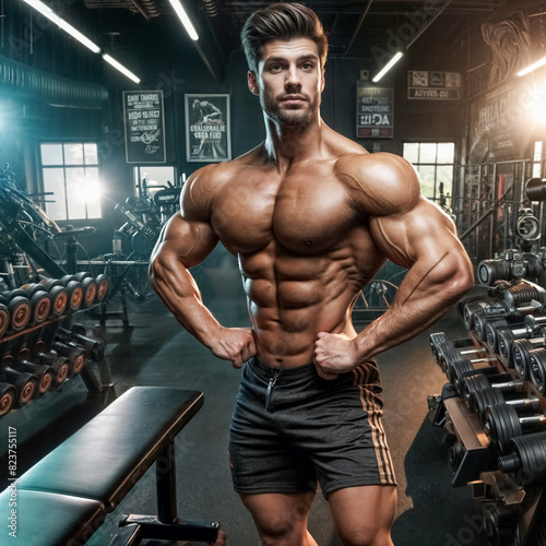Forza e Determinazione- Il Ritratto di un Bodybuilder in Palestra