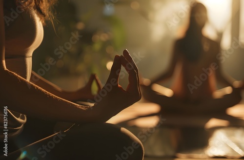 two people sitting in lotus position doing yoga, international yoga day