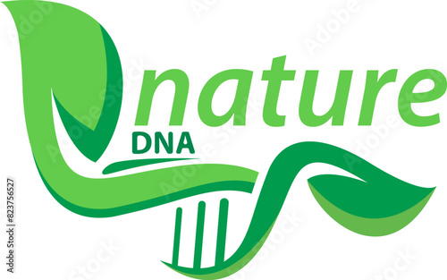 Web d n a nature logo, leaf logo and d n a