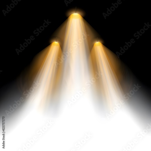 Royalty-free images of spotlights, isolated with a focus on intense lighting and a captivating glow