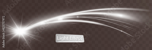 Light white wave shine effect,vector glow line sparkle shine. Silver wavy effects.	

