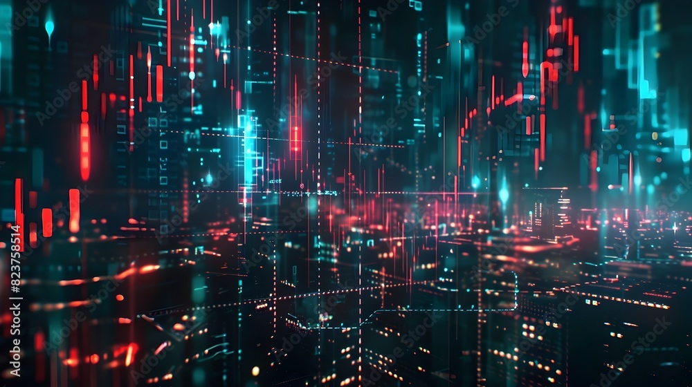 Futuristic Cityscape of Illuminated Skyscrapers and Neon Lit Infrastructure in a Thriving Technological Metropolis Futuristic Cityscape of Illuminated Skyscrapers and Neon Lit Infrastructure in a Thriving Technological Metropolis
