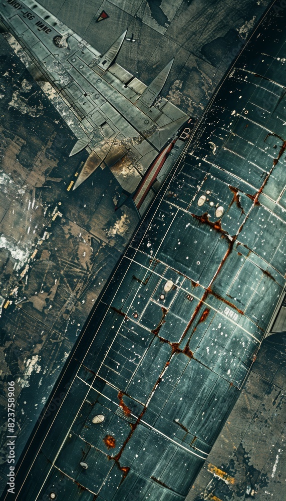 Detailed Vertical Banner Showing the Texture of Cargo Plane's Exterior with Aviation Markings for Industrial Design Detailed Vertical Banner Showing the Texture of Cargo Plane's Exterior with Aviation Markings for Industrial Design