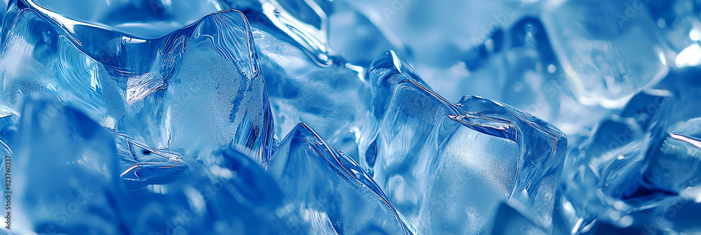 Blue ice background. Pieces of ice on blue background. Blue ice background. Pieces of ice on blue background.