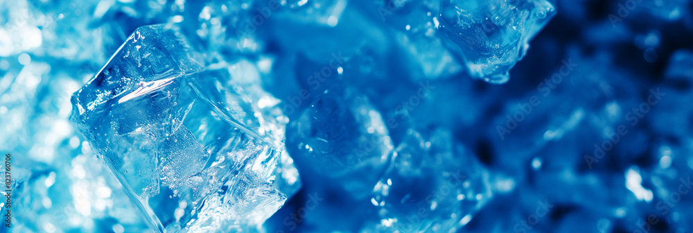 Blue ice background. Pieces of ice on blue background. Blue ice background. Pieces of ice on blue background.