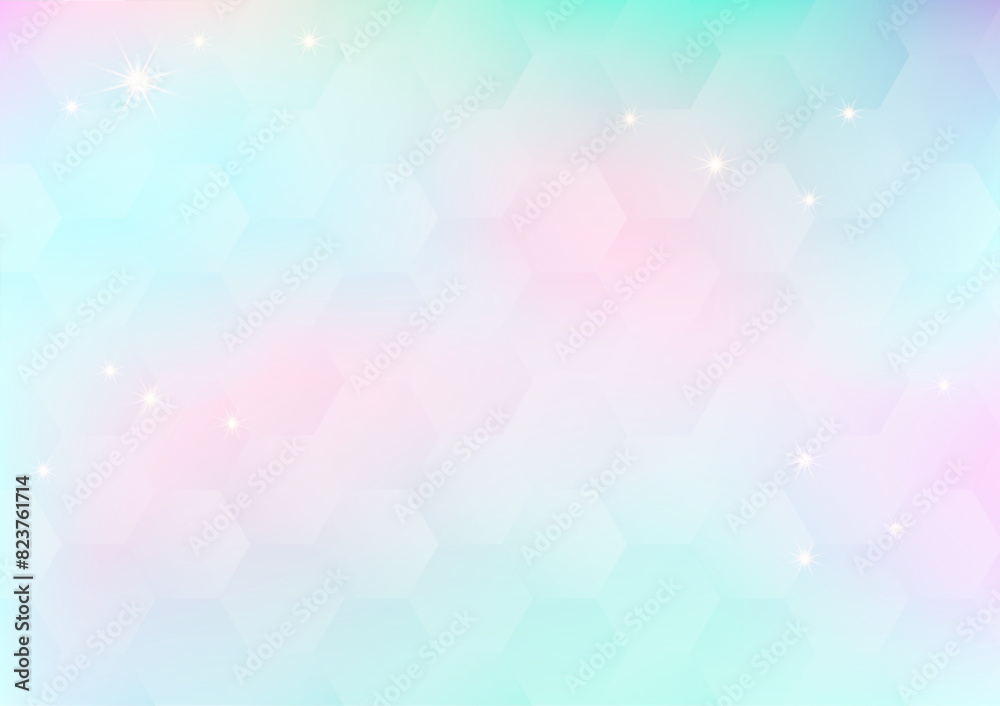 Abstract hexagon pattern with glowing bokeh lights on gradient background in pastel and bright color concept. Design for wallpaper, card, web, banner and etc. Vector light effect illustration Abstract hexagon pattern with glowing bokeh lights on gradient background in pastel and bright color concept. Design for wallpaper, card, web, banner and etc. Vector light effect illustration