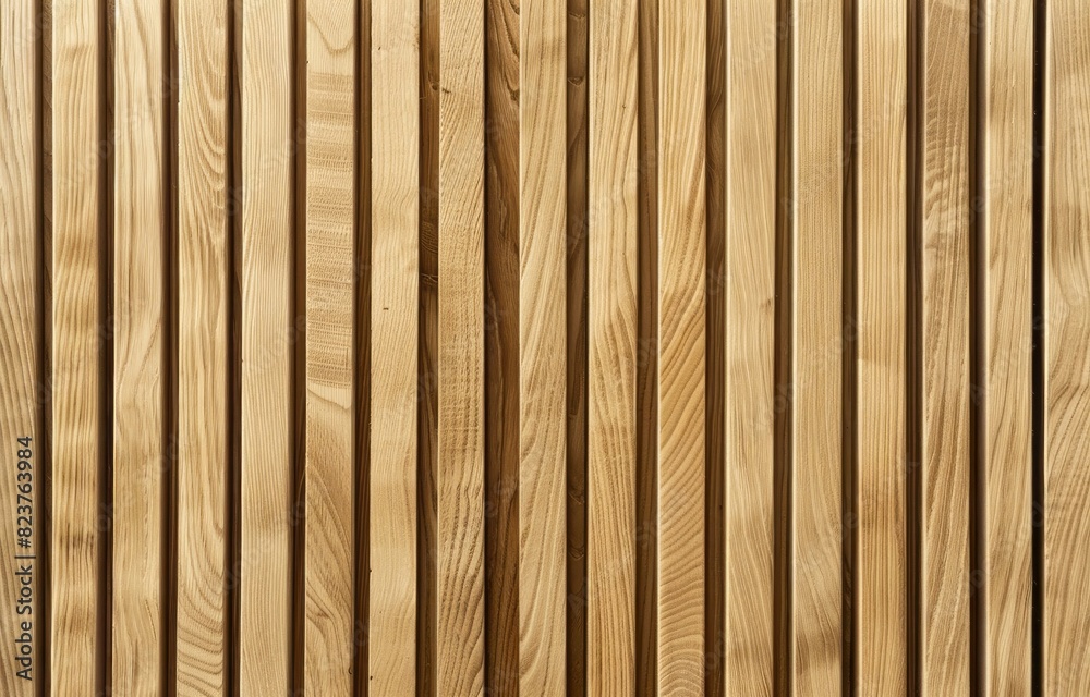 Fototapeta premium A seamless pattern of wooden slats with visible grain, creating an organic and natural feel. The texture is detailed to showcase the wood's unique beauty