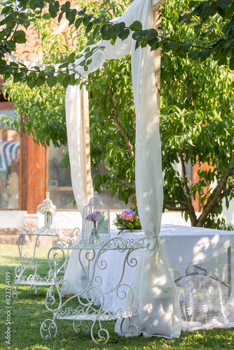 jardín decorado para fiestas, bautizos, matrimonios y bodas  