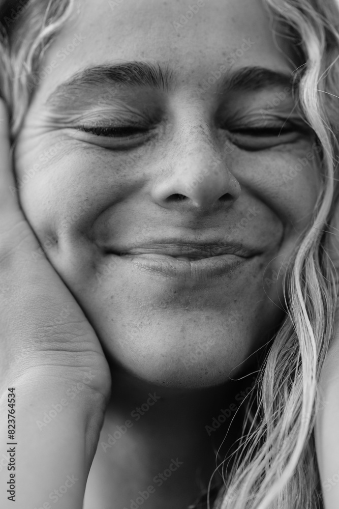 portrait of a woman with natural wavy blonde hair portrait of a woman with natural wavy blonde hair