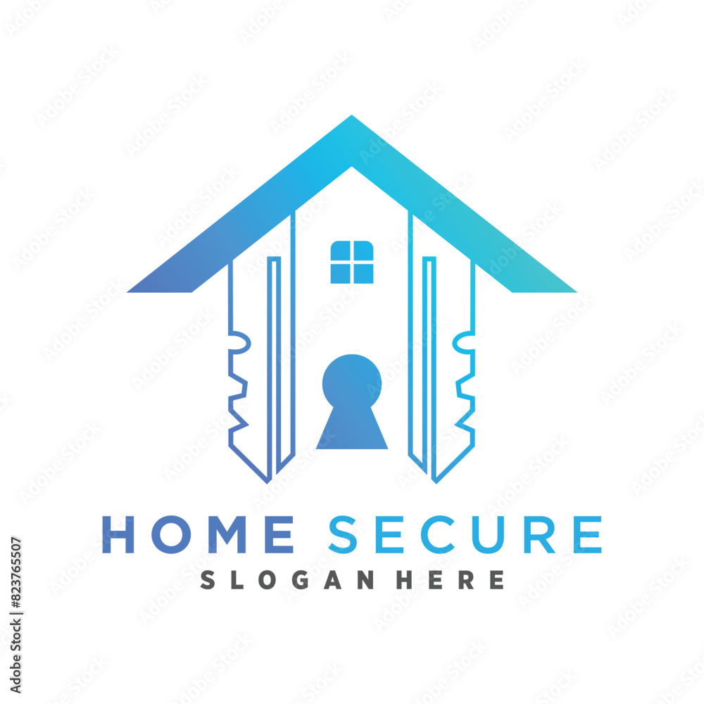 Vector home secure logo concept with modern unique style premium vector