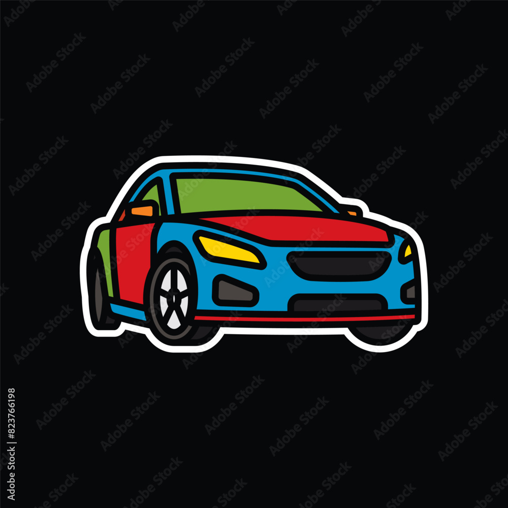 Fototapeta premium Original vector illustration. A passenger car. A contour icon.