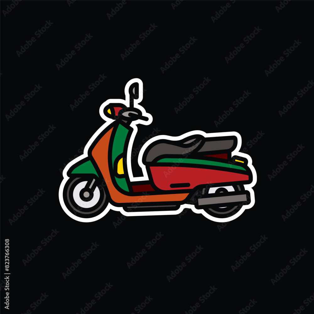 Original vector illustration. City scooter. A contour icon. Original vector illustration. City scooter. A contour icon.