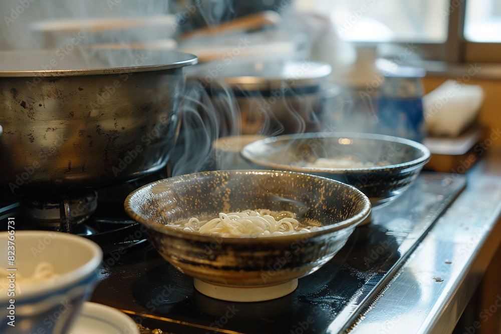 Steamy Bowl of Homemade Ramen in a Simple Tokyo Kitchen Steamy Bowl of Homemade Ramen in a Simple Tokyo Kitchen