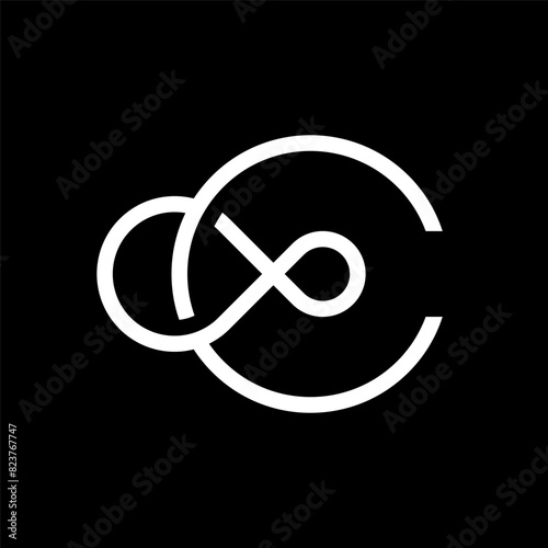 Letter C infinity line overlapping logo design