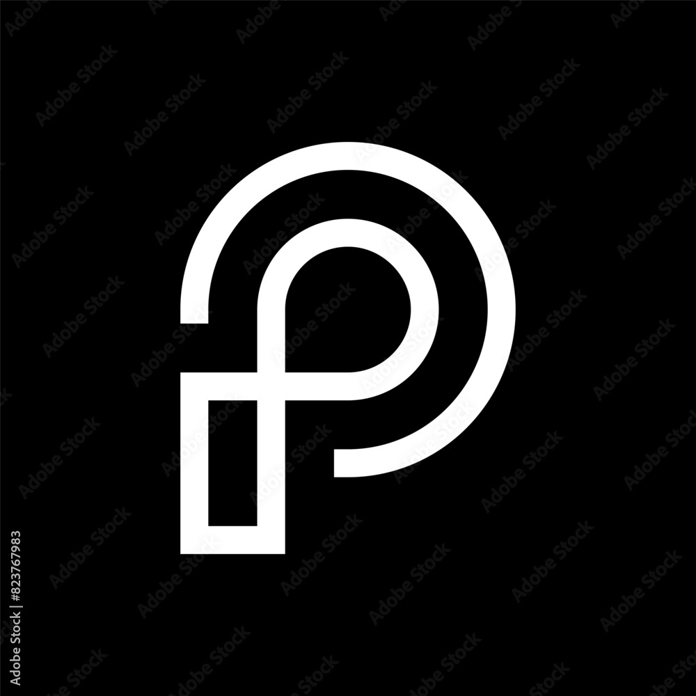 Letter P minimalist line logo design Letter P minimalist line logo design