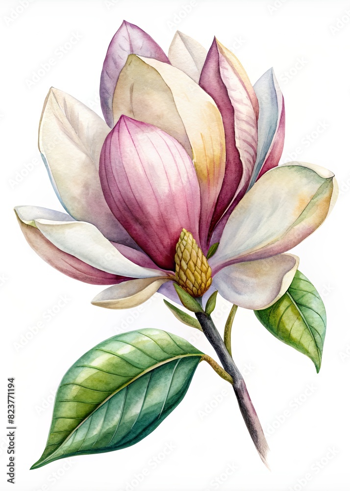 Fototapeta premium Magnolia flowers. Vintage botanical illustration.