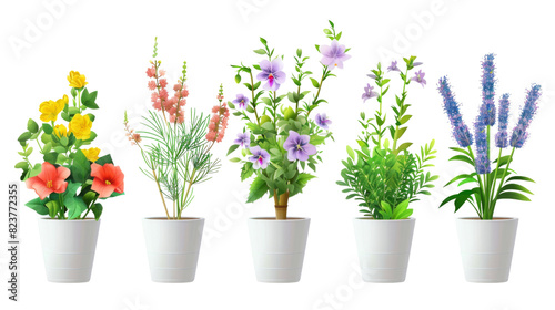 Wallpaper Mural Fresh house flowers on white background  Torontodigital.ca