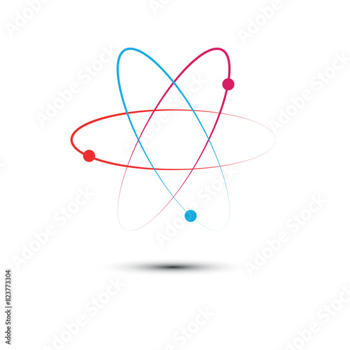 Physics logo, atom symbol of science