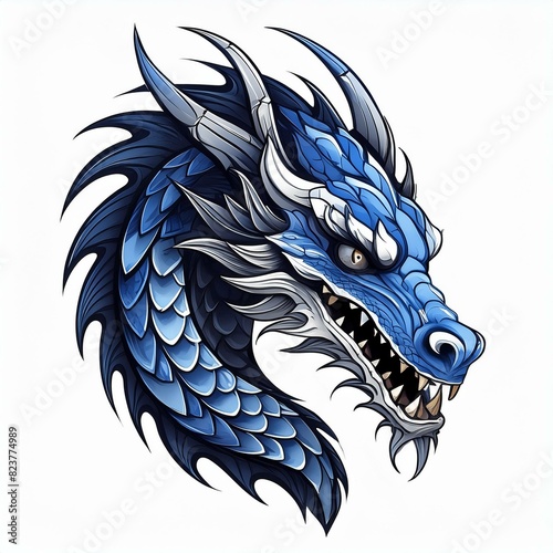 blue dragon head tattoo