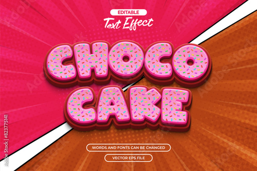 Choco cake editable text effect